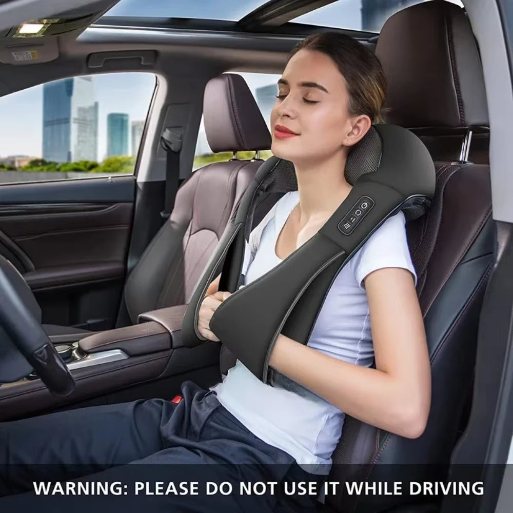 image Shiatsu Neck Shoulder Massager Hot Compress Cervical Massagers Cars Home Kneading Massaging Shawl Electric Necks Waist Shawls