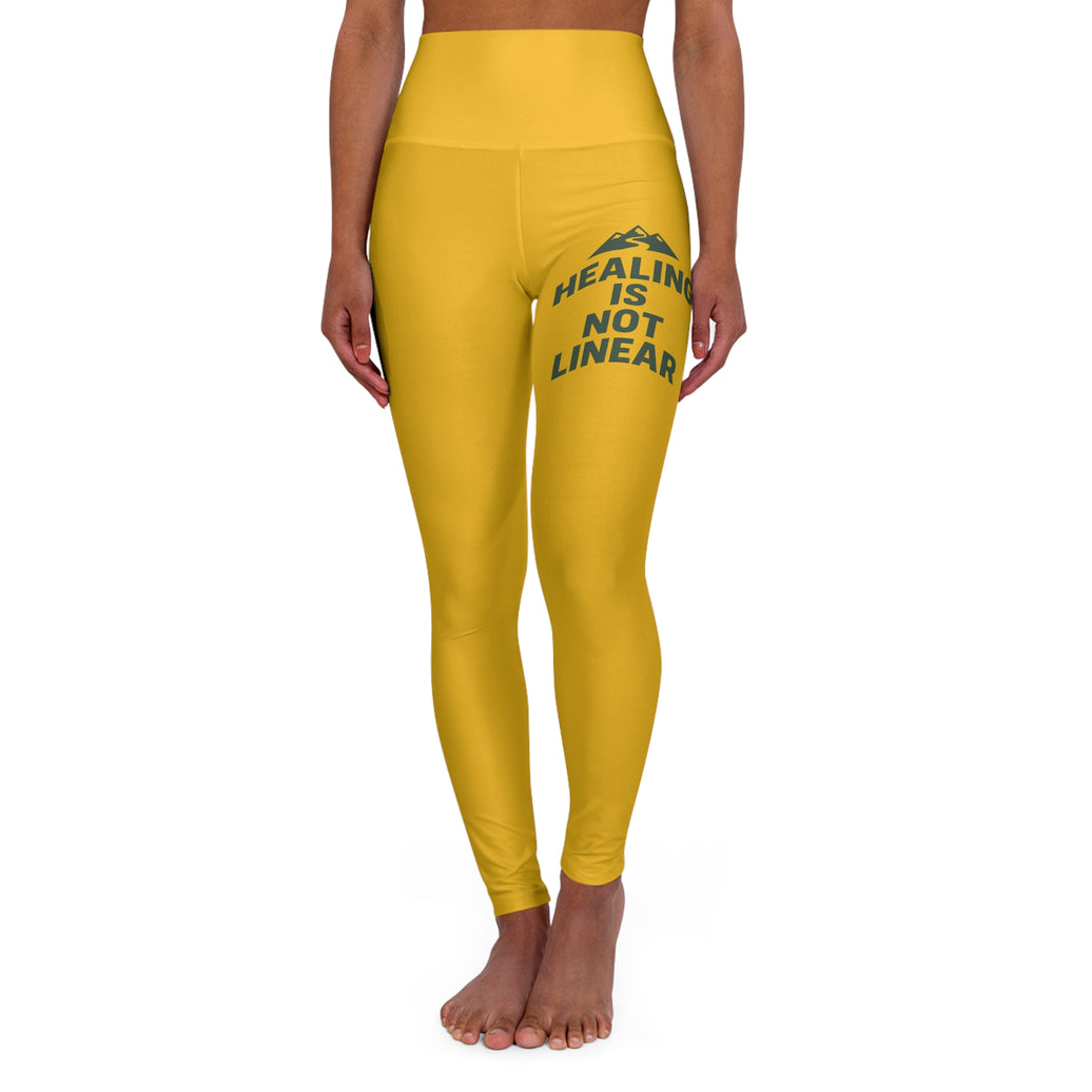 Healing Is Not Linear High-Waisted Yoga Leggings — Motivational Activewear