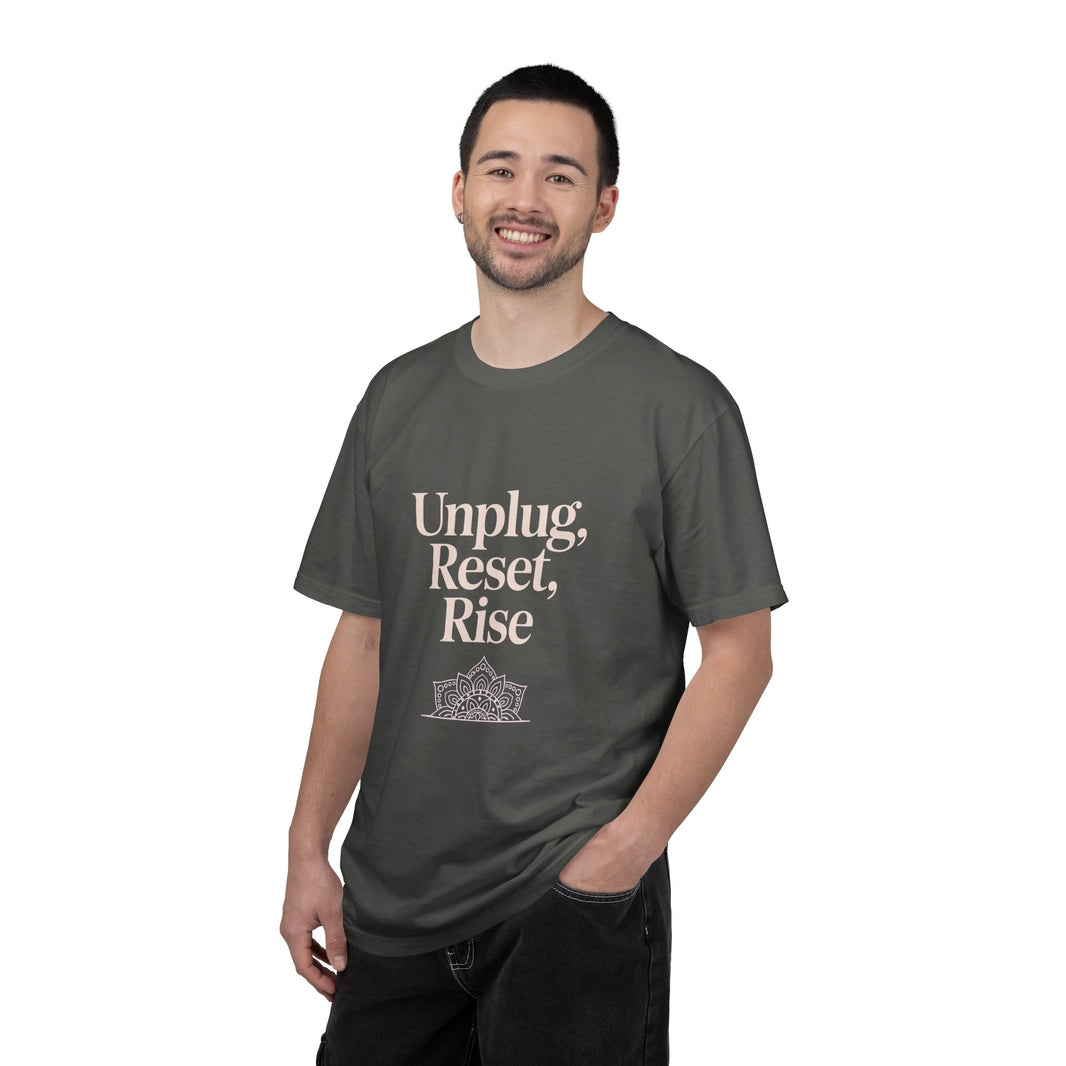 Mindful Tee — "Unplug, Reset, Rise" Graphic T-Shirt