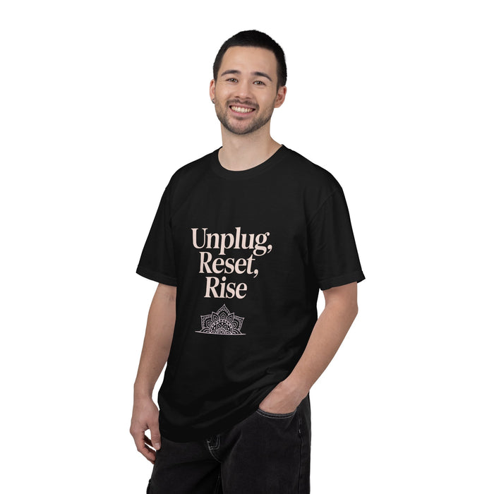 Mindful Tee — "Unplug, Reset, Rise" Graphic T-Shirt