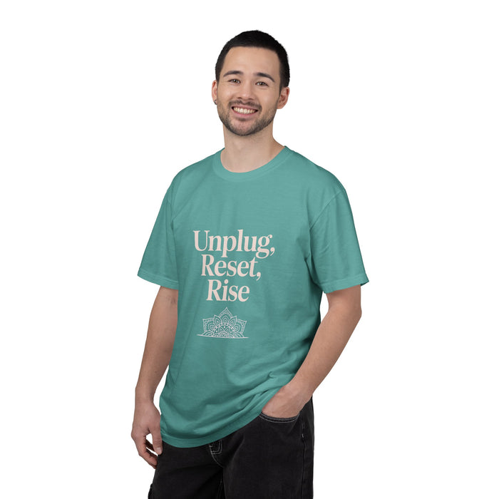 Mindful Tee — "Unplug, Reset, Rise" Graphic T-Shirt