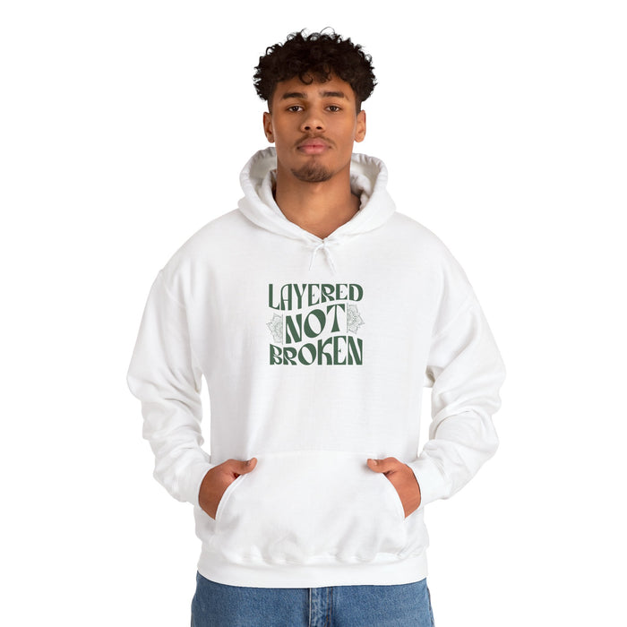 Layered not Broken Unisex Heavy Blend™ Hooded Sweatshirt