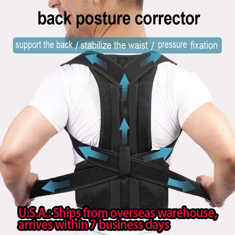 image Back Posture Corrector Brace Shoulder Support Belt Upper and Lower Back Pain Relief Improve Spine Clavicle Brace Posture Vest