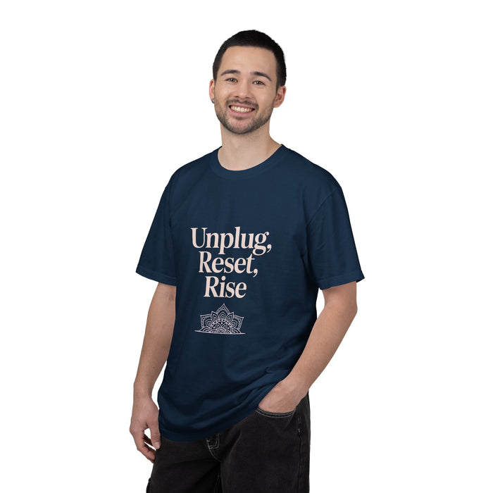 Mindful Tee — "Unplug, Reset, Rise" Graphic T-Shirt
