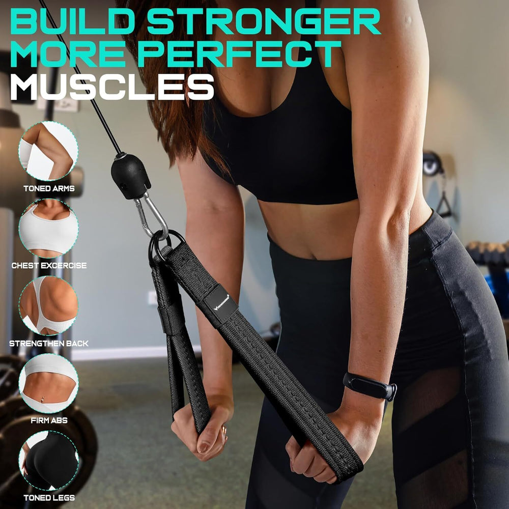 Tricep Rope Cable Attachment Handles for Gym 13Inch Exercise Handles Black