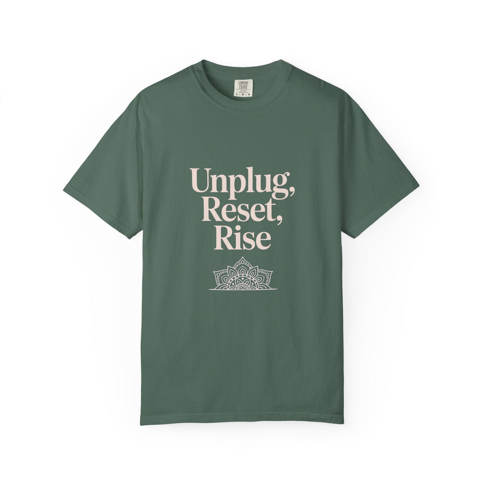 Mindful Tee — "Unplug, Reset, Rise" Graphic T-Shirt