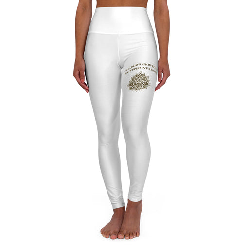 Mandala High-Waisted Yoga Leggings — Spiritual Fitness Leggings with Golden Lotus Design
