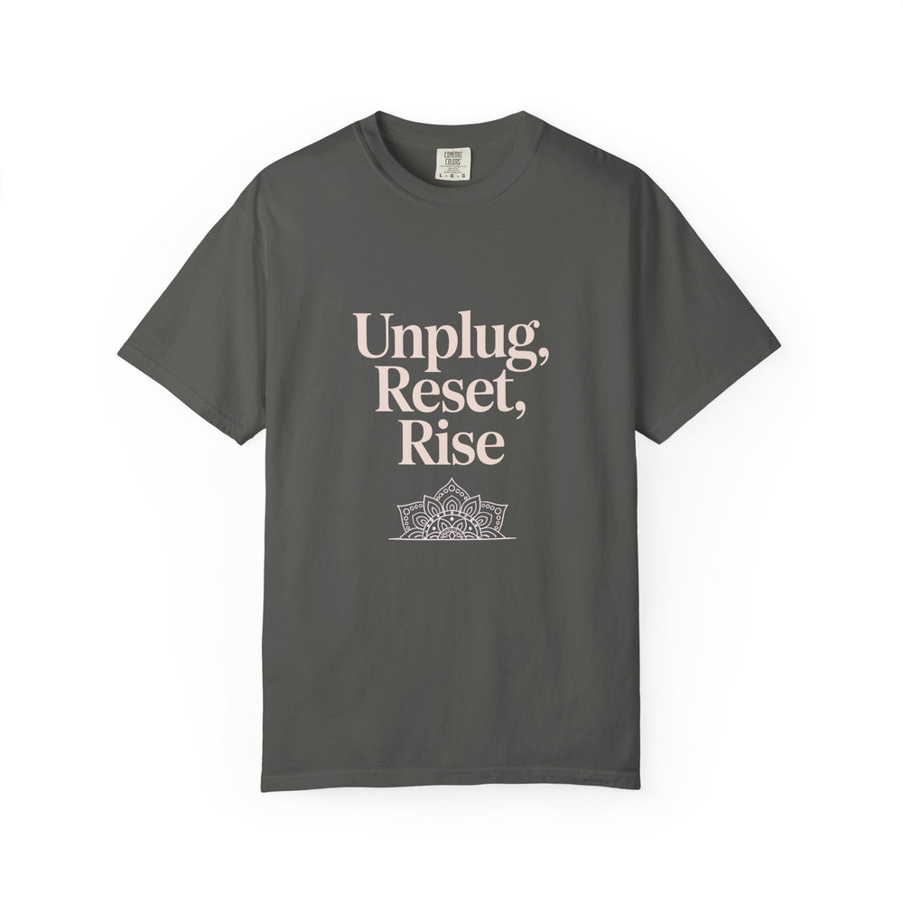 Mindful Tee — "Unplug, Reset, Rise" Graphic T-Shirt
