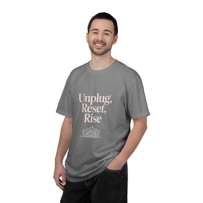 Mindful Tee — "Unplug, Reset, Rise" Graphic T-Shirt