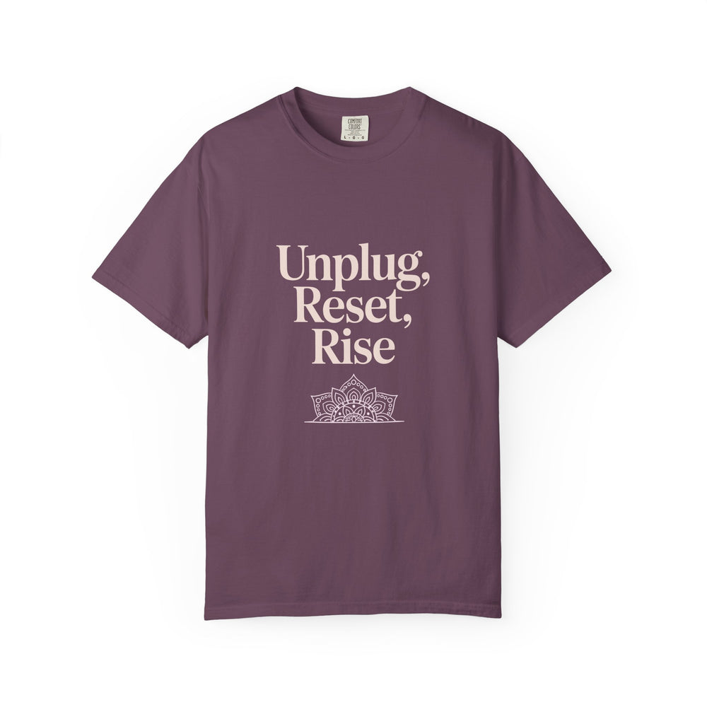 Mindful Tee — "Unplug, Reset, Rise" Graphic T-Shirt