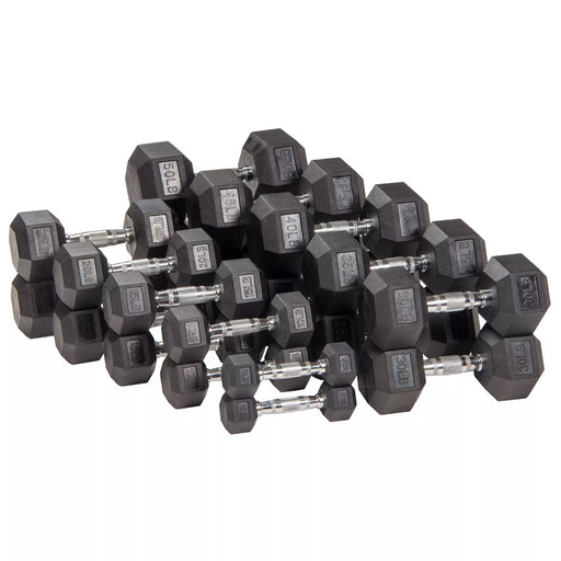 Signature Fitness Hex Dumbbells Non-Slip Free Gym Workout Equipment Set