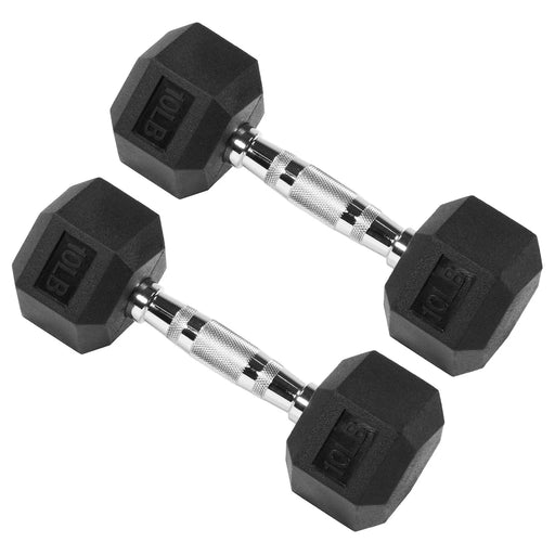 Signature Fitness Hex Dumbbells Non-Slip Free Gym Workout Equipment Set
