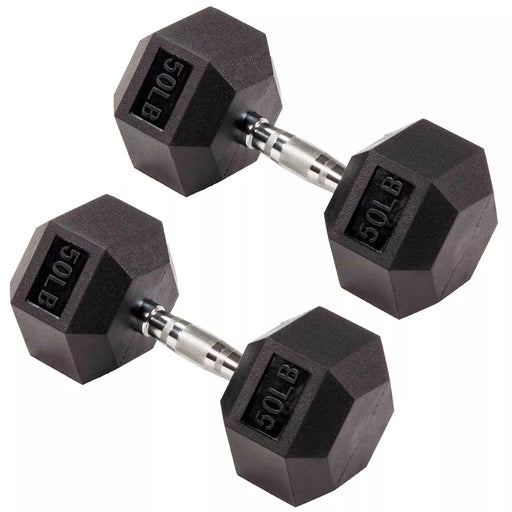 Signature Fitness Hex Dumbbells Non-Slip Free Gym Workout Equipment Set