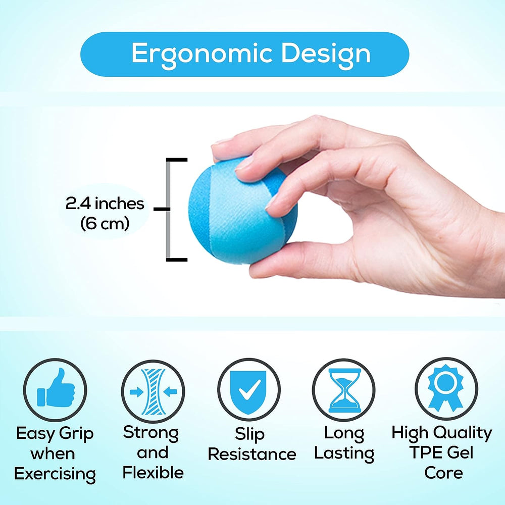 Hand Therapy Exercise Stress Ball Bundle - Tri-Density Stress Balls for Adults & Grip Strengthening