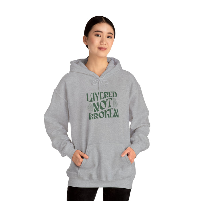 Layered not Broken Unisex Heavy Blend™ Hooded Sweatshirt