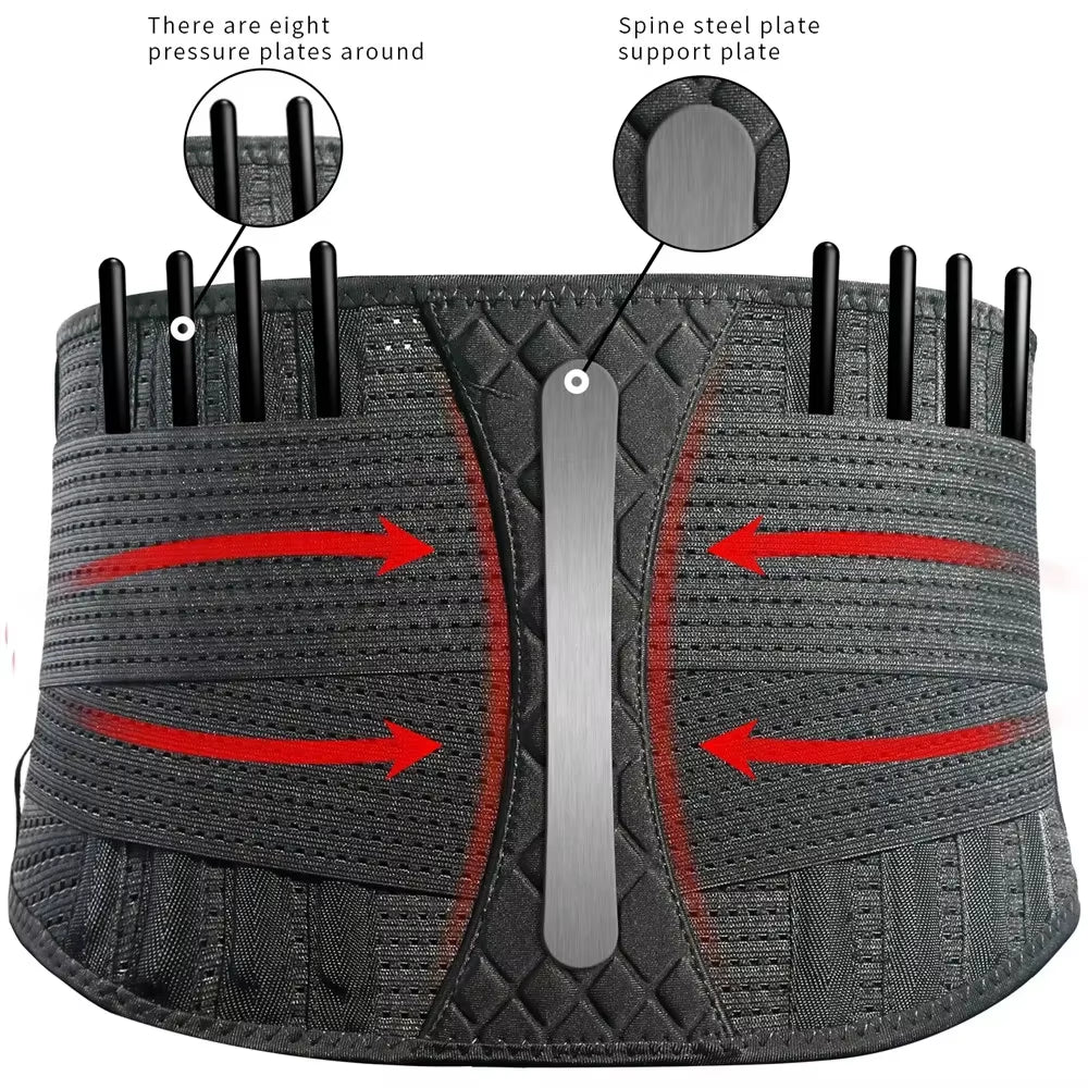1PC  Double Full Back Lumbar Support Belt Waist Orthopedic Corset Spine Decompression Waist Trainer Back Pain Relief