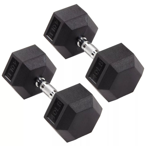 Signature Fitness Hex Dumbbells Non-Slip Free Gym Workout Equipment Set
