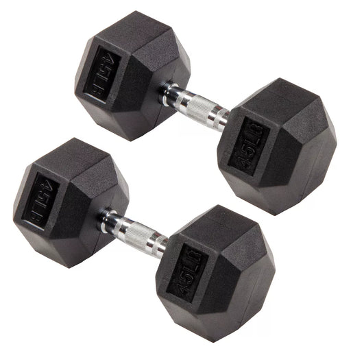 Signature Fitness Hex Dumbbells Non-Slip Free Gym Workout Equipment Set