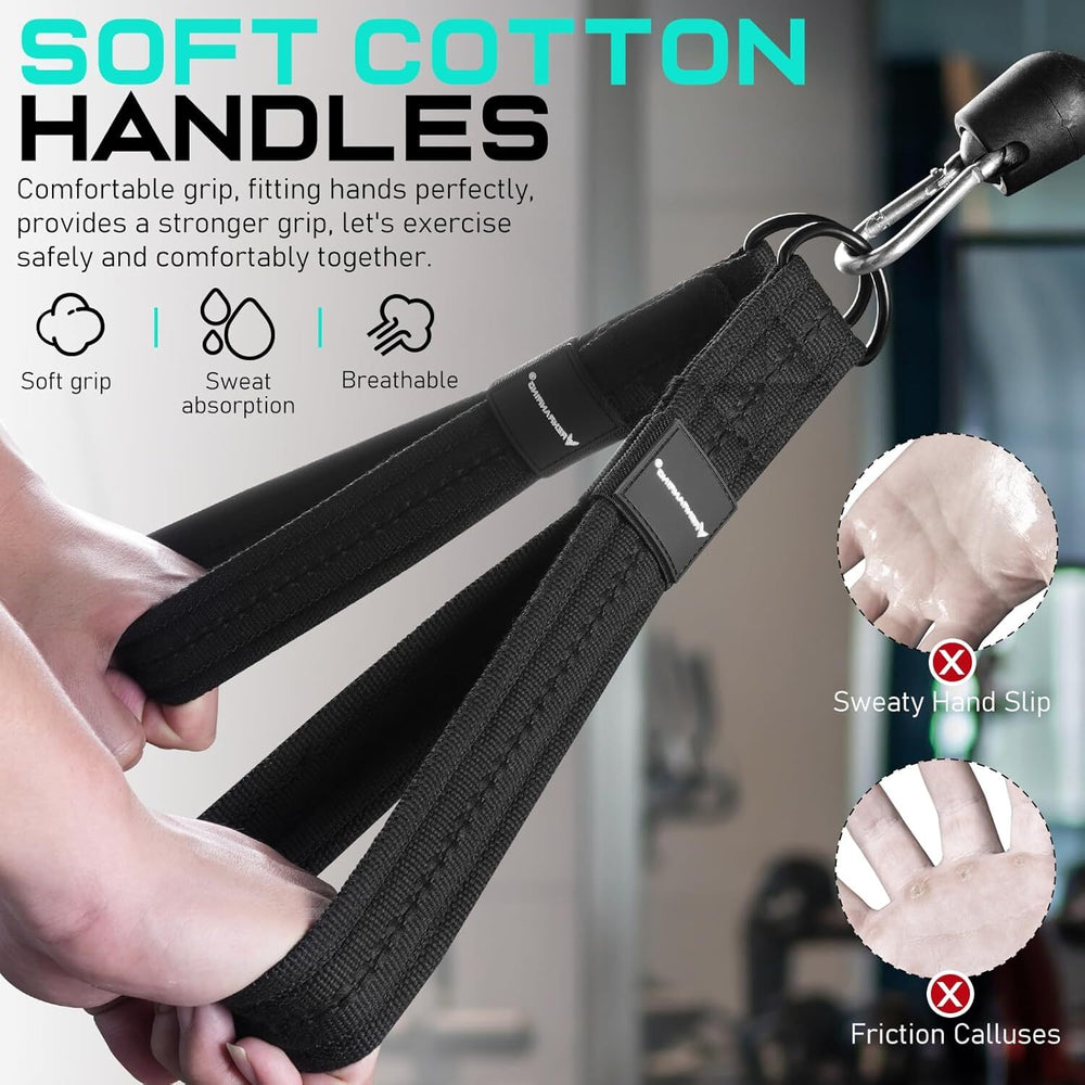 Tricep Rope Cable Attachment Handles for Gym 13Inch Exercise Handles Black